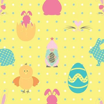 Seamless repeating pattern celebrating festive easter during spring Stock Illustration