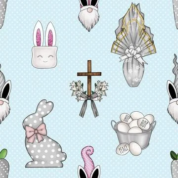 Seamless repeating pattern celebrating festive easter during spring Stock Illustration