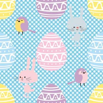 Seamless repeating pattern celebrating festive easter during spring Stock Illustration