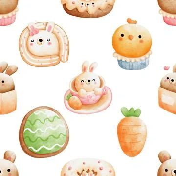 Seamless repeating pattern celebrating festive easter during spring イラスト素材