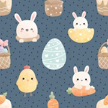 Seamless repeating pattern celebrating festive easter during spring Illustrazione stock