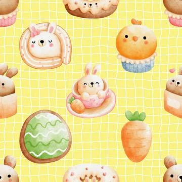 Seamless repeating pattern celebrating festive easter during spring 스톡 일러스트