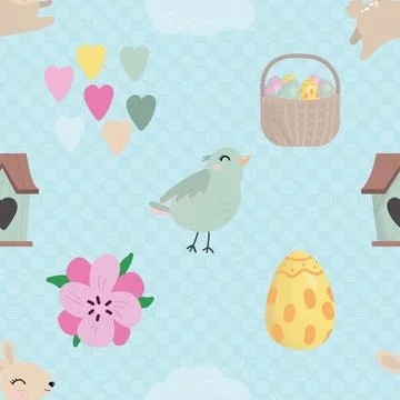 Seamless repeating pattern celebrating festive easter during spring Stockillustratie