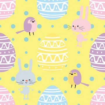 Seamless repeating pattern celebrating festive easter during spring Stock Illustration