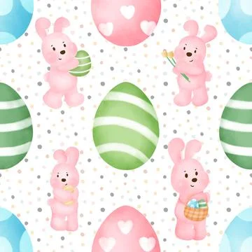 Seamless repeating pattern celebrating festive easter during spring 스톡 일러스트
