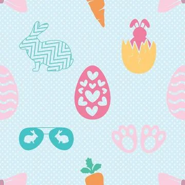 Seamless repeating pattern celebrating festive easter during spring Stock Illustration