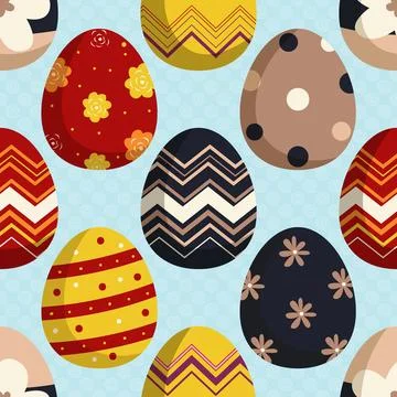 Seamless repeating pattern celebrating festive easter during spring Stock Illustration