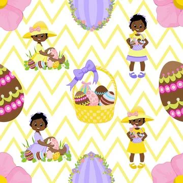 Seamless repeating pattern celebrating festive easter during spring Stock Illustration