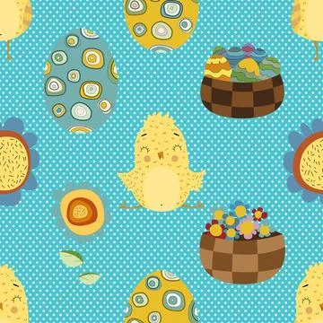 Seamless repeating pattern celebrating festive easter during spring Illustrazione stock