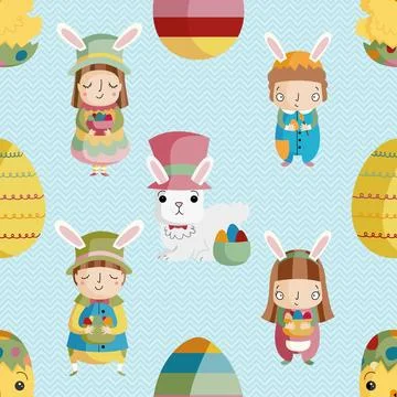 Seamless repeating pattern celebrating festive easter during spring Illustrazione stock