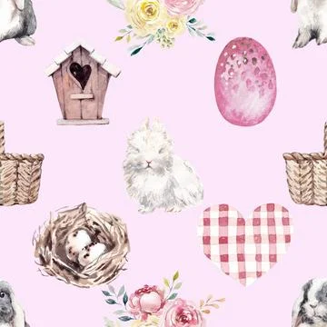 Seamless repeating pattern celebrating festive easter during spring Stockillustratie