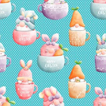 Seamless repeating pattern celebrating festive easter during spring イラスト素材