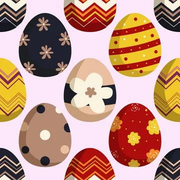 Seamless repeating pattern celebrating festive easter during spring Stock Illustration
