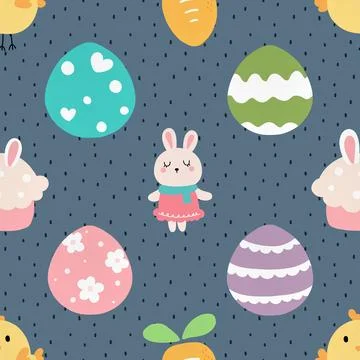 Seamless repeating pattern celebrating festive easter during spring Stock Illustration