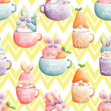 Seamless repeating pattern celebrating festive easter during spring Stock Illustration