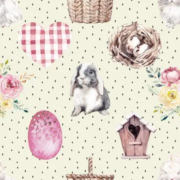 Seamless repeating pattern celebrating festive easter during spring Illustrazione stock