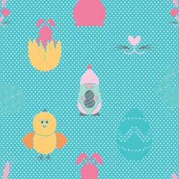 Seamless repeating pattern celebrating festive easter during spring Stockillustratie