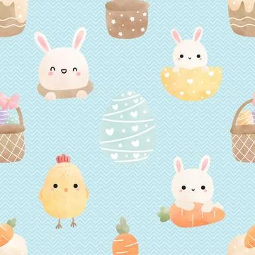 Seamless repeating pattern celebrating festive easter during spring Stock Illustration