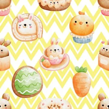 Seamless repeating pattern celebrating festive easter during spring イラスト素材