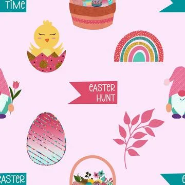 Seamless repeating pattern celebrating festive easter during spring Illustrazione stock