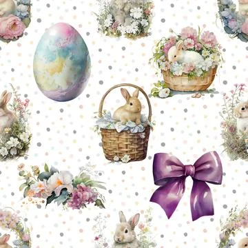 Seamless repeating pattern celebrating festive easter during spring Stock Illustration
