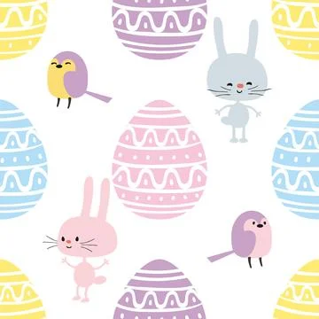Seamless repeating pattern celebrating festive easter during spring 스톡 일러스트