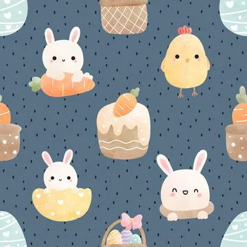 Seamless repeating pattern celebrating festive easter during spring Stock Illustration