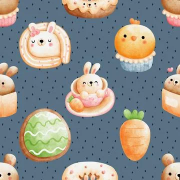Seamless repeating pattern celebrating festive easter during spring Stock Illustration