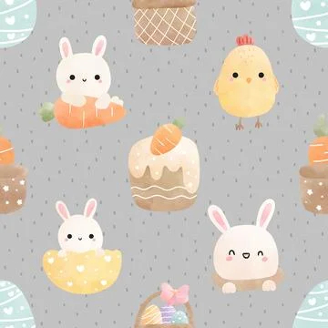 Seamless repeating pattern celebrating festive easter during spring 스톡 일러스트