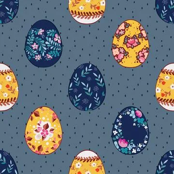 Seamless repeating pattern celebrating festive easter during spring 스톡 일러스트