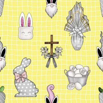 Seamless repeating pattern celebrating festive easter during spring Illustrazione stock