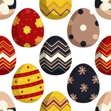 Seamless repeating pattern celebrating festive easter during spring Stock Illustration