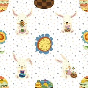 Seamless repeating pattern celebrating festive easter during spring 스톡 일러스트