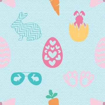 Seamless repeating pattern celebrating festive easter during spring イラスト素材