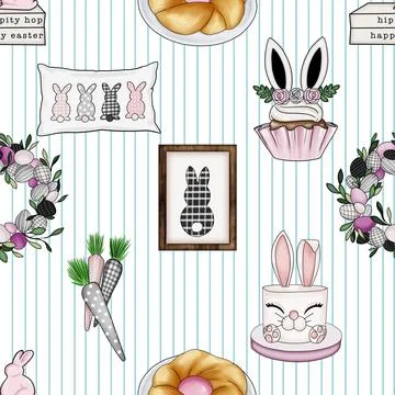 Seamless repeating pattern celebrating festive easter during spring Stock Illustration