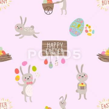 Seamless repeating pattern celebrating festive easter during spring Иллюстрация