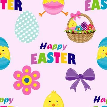 Seamless repeating pattern celebrating festive easter during spring Illustrazione stock