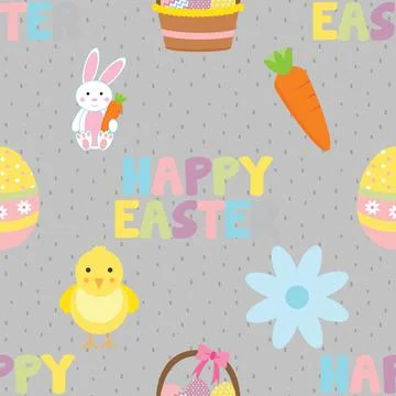 Seamless repeating pattern celebrating festive easter during spring Stock Illustration