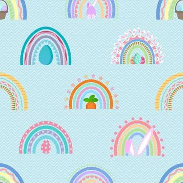 Seamless repeating pattern celebrating festive easter during spring Stock Illustration