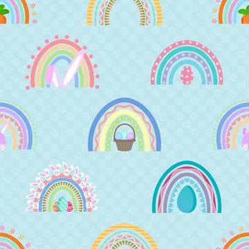 Seamless repeating pattern celebrating festive easter during spring Stock Illustration