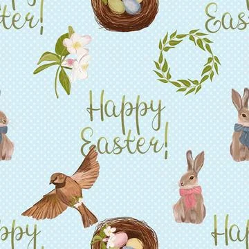 Seamless repeating pattern celebrating festive easter during spring Illustrazione stock