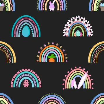Seamless repeating pattern celebrating festive easter during spring 스톡 일러스트