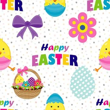 Seamless repeating pattern celebrating festive easter during spring Stock Illustration