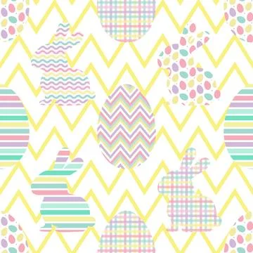Seamless repeating pattern celebrating festive easter during spring 스톡 일러스트