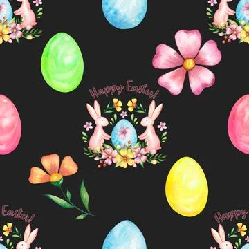 Seamless repeating pattern celebrating festive easter during spring 스톡 일러스트