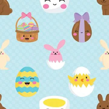 Seamless repeating pattern celebrating festive easter during spring Stock Illustration