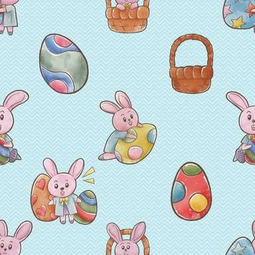 Seamless repeating pattern celebrating festive easter during spring Stockillustratie