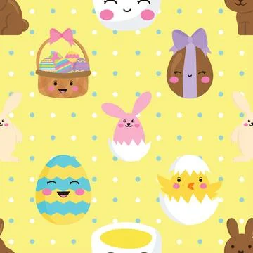 Seamless repeating pattern celebrating festive easter during spring 스톡 일러스트