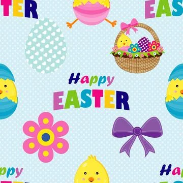 Seamless repeating pattern celebrating festive easter during spring Stock Illustration