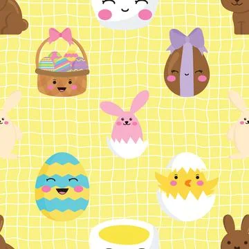 Seamless repeating pattern celebrating festive easter during spring Stock Illustration